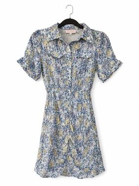 Rococo Sand REVOLVE Blue & Cream Floral Mini Dress